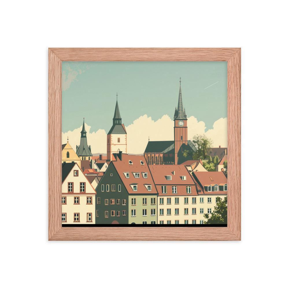 Germany Classic Town Center Digital Art Framed Poster - Oh Posters