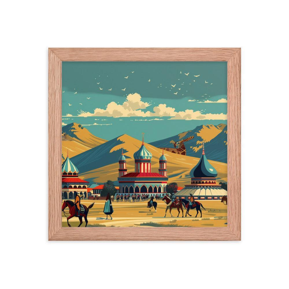 Kazakhstan Traditional Nomadic Settlement Framed Poster - Oh Posters