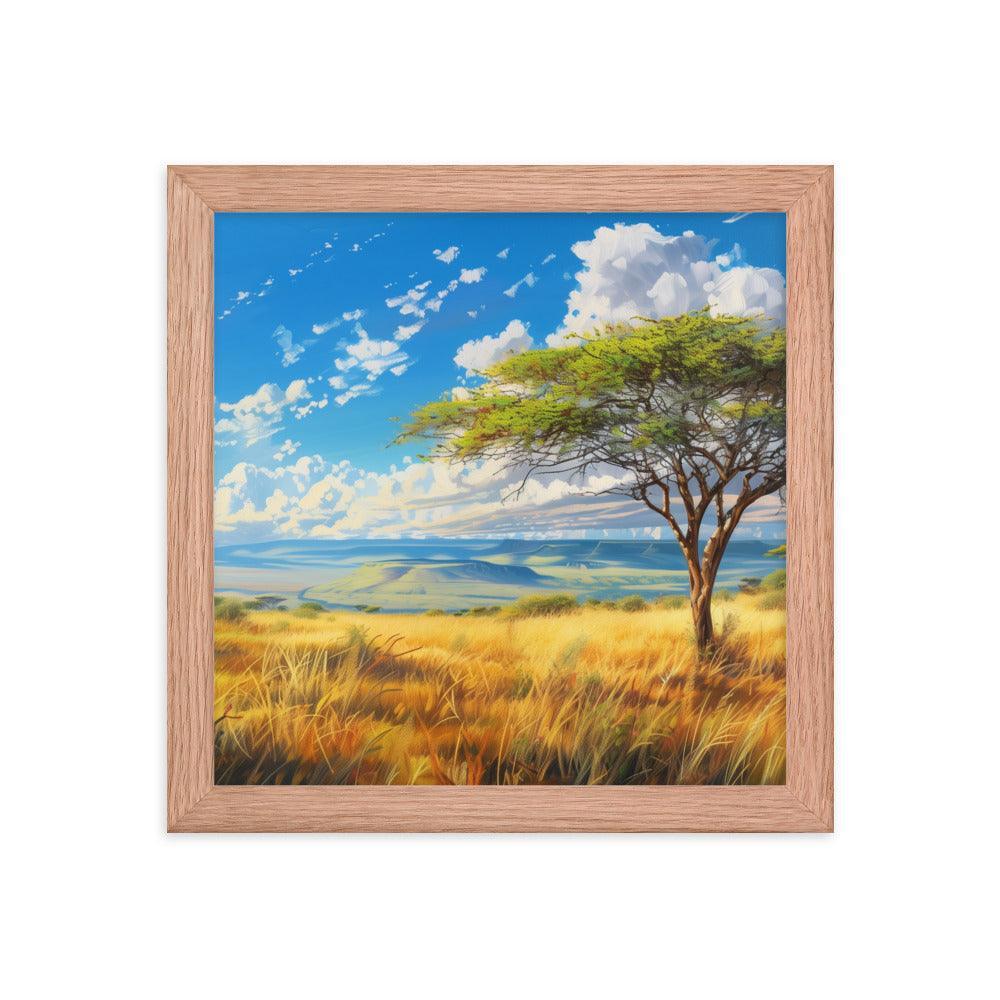 Kenya Golden Plains Scenic Landscape Framed Poster - Oh Posters