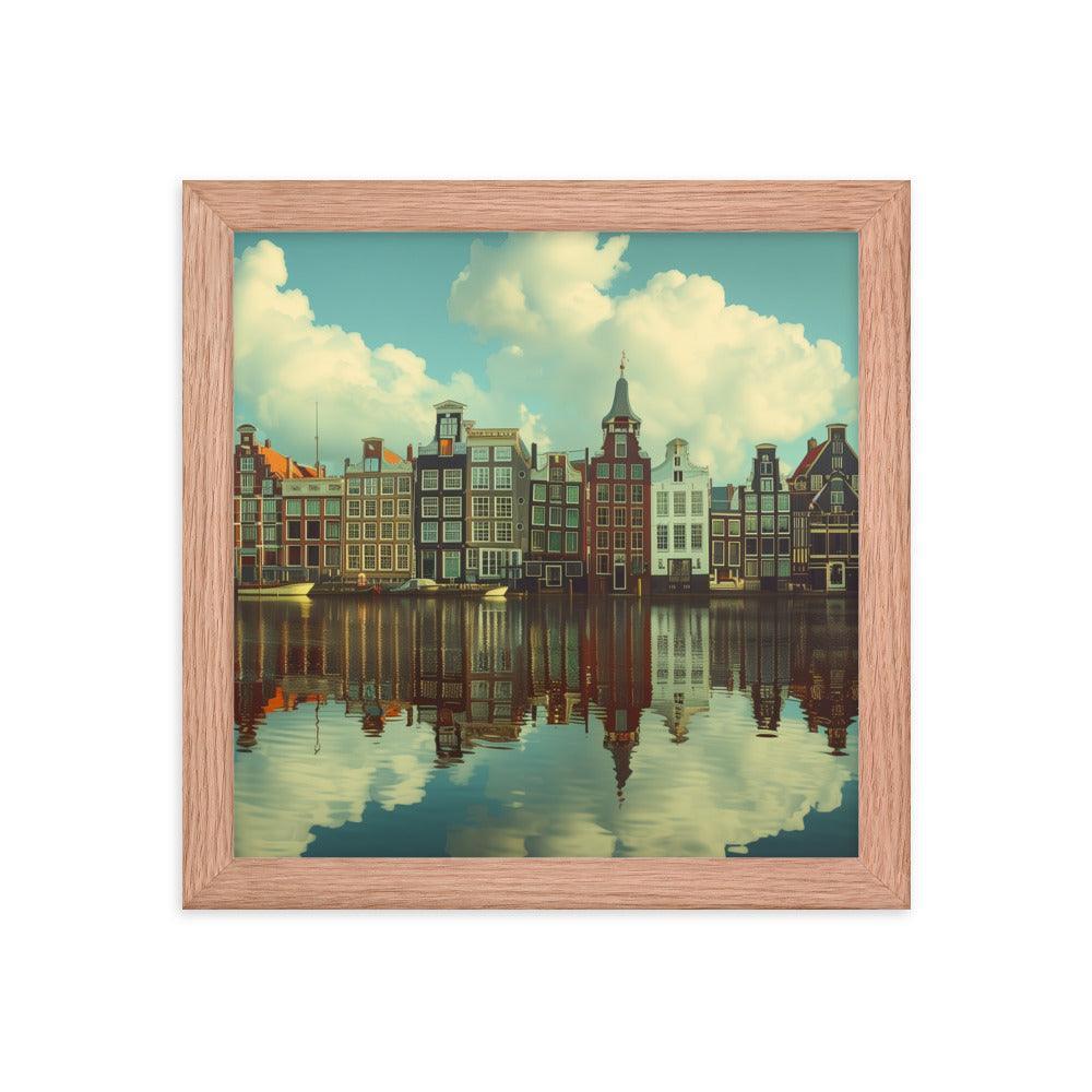 Netherlands Historic Amsterdam Canal Houses Framed Poster - Oh Posters