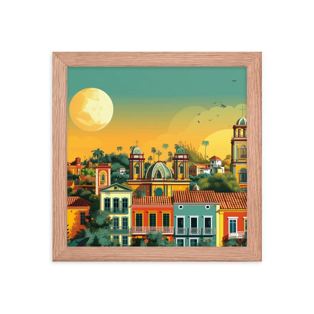 Paraguay Colonial Town Tropical Sunset Framed Poster - Oh Posters