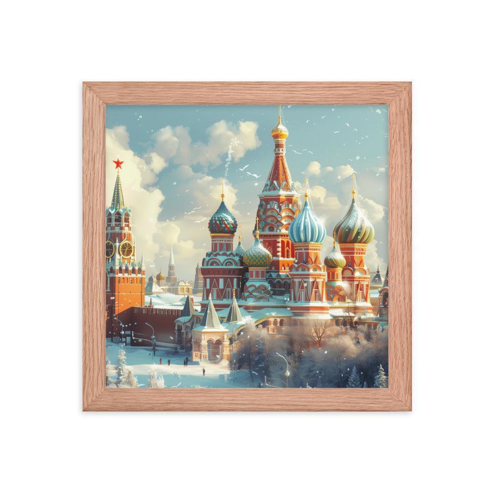 Russia Winter Moscow Kremlin Snowy Framed Poster - Oh Posters