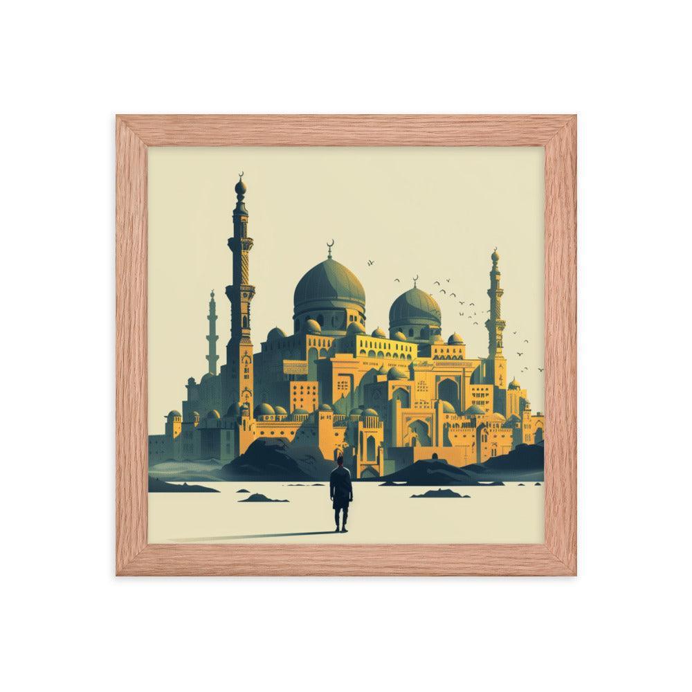 Saudi Arabia Majestic Mosque Desert Landscape Framed Poster - Oh Posters