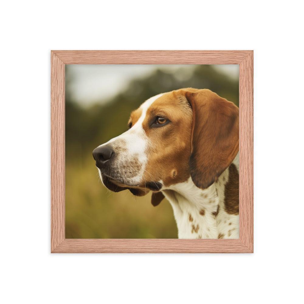 English Foxhound Side Profile in Nature Framed Poster - Oh Posters