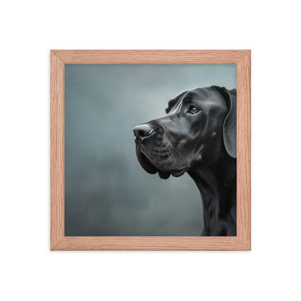 Great Dane Regal Side Profile Painting Framed Poster - Oh Posters