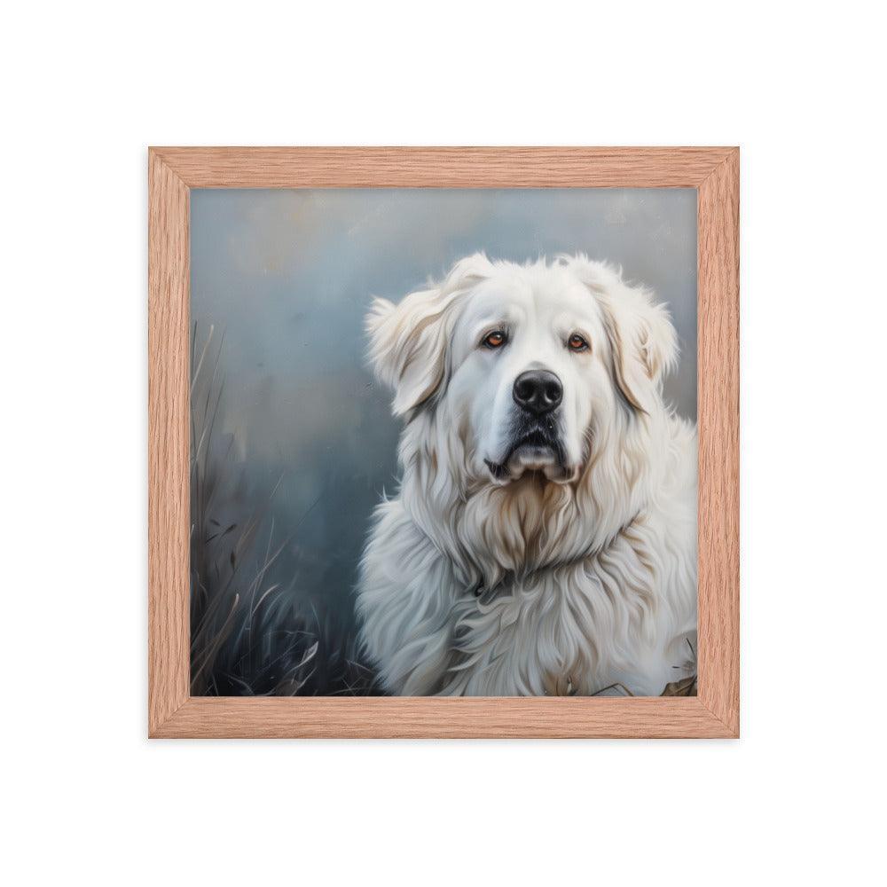 Great Pyrenees Majestic Winter Portrait Framed Poster - Oh Posters