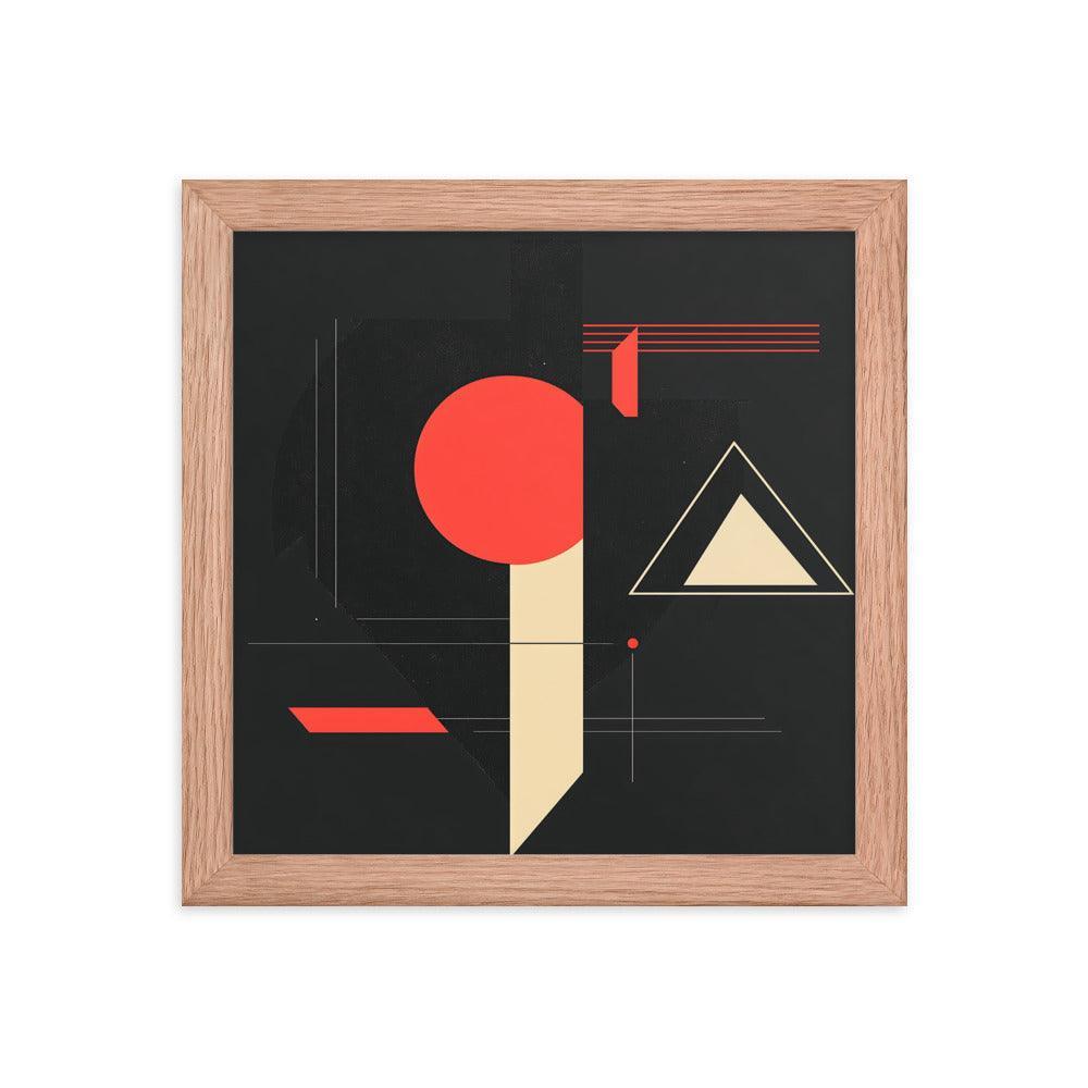 Bold Geometric Art Shapes Red Circle Black Framed Poster - Oh Posters