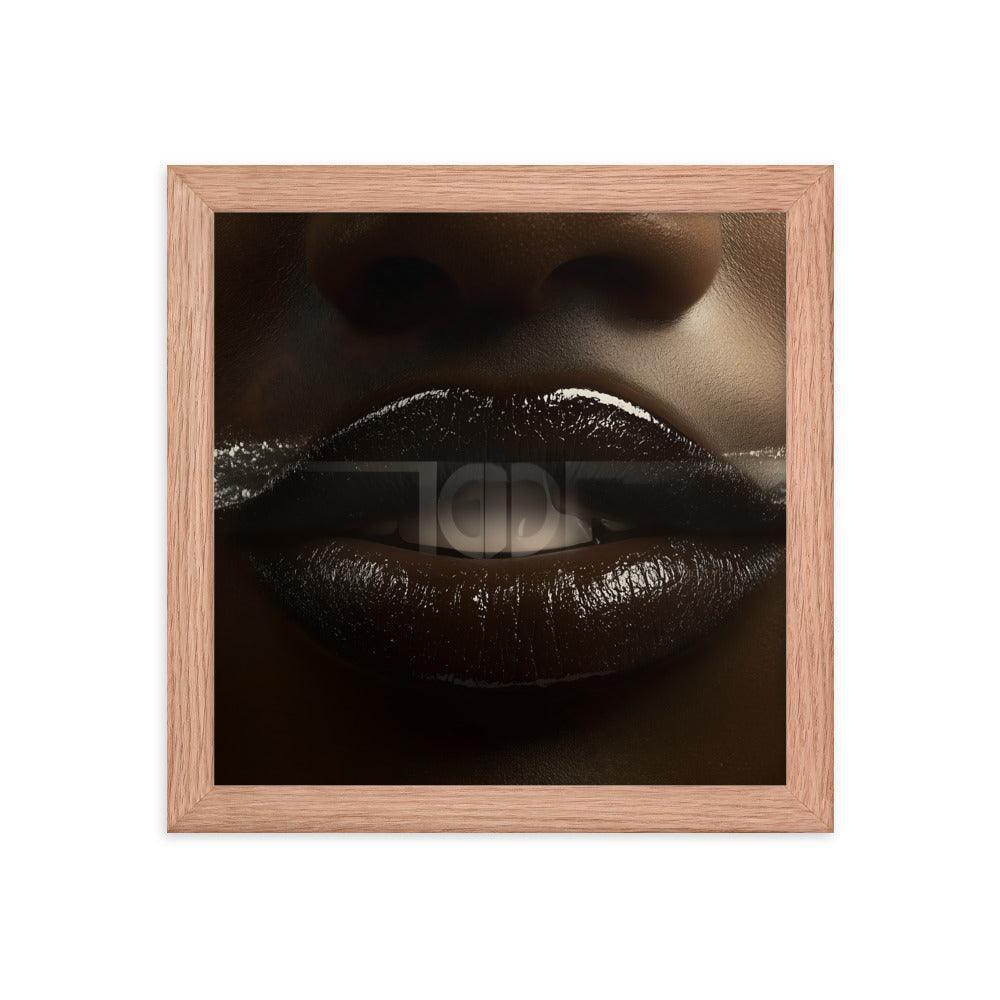 Bold Abstract Face Art with White Accents for Modern Aesthetic Framed Poster - Oh Posters