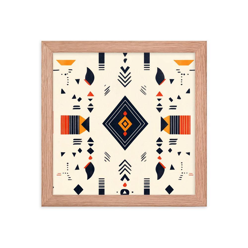 Boho Geometric Pattern with Tribal Vibes Framed Poster - Oh Posters