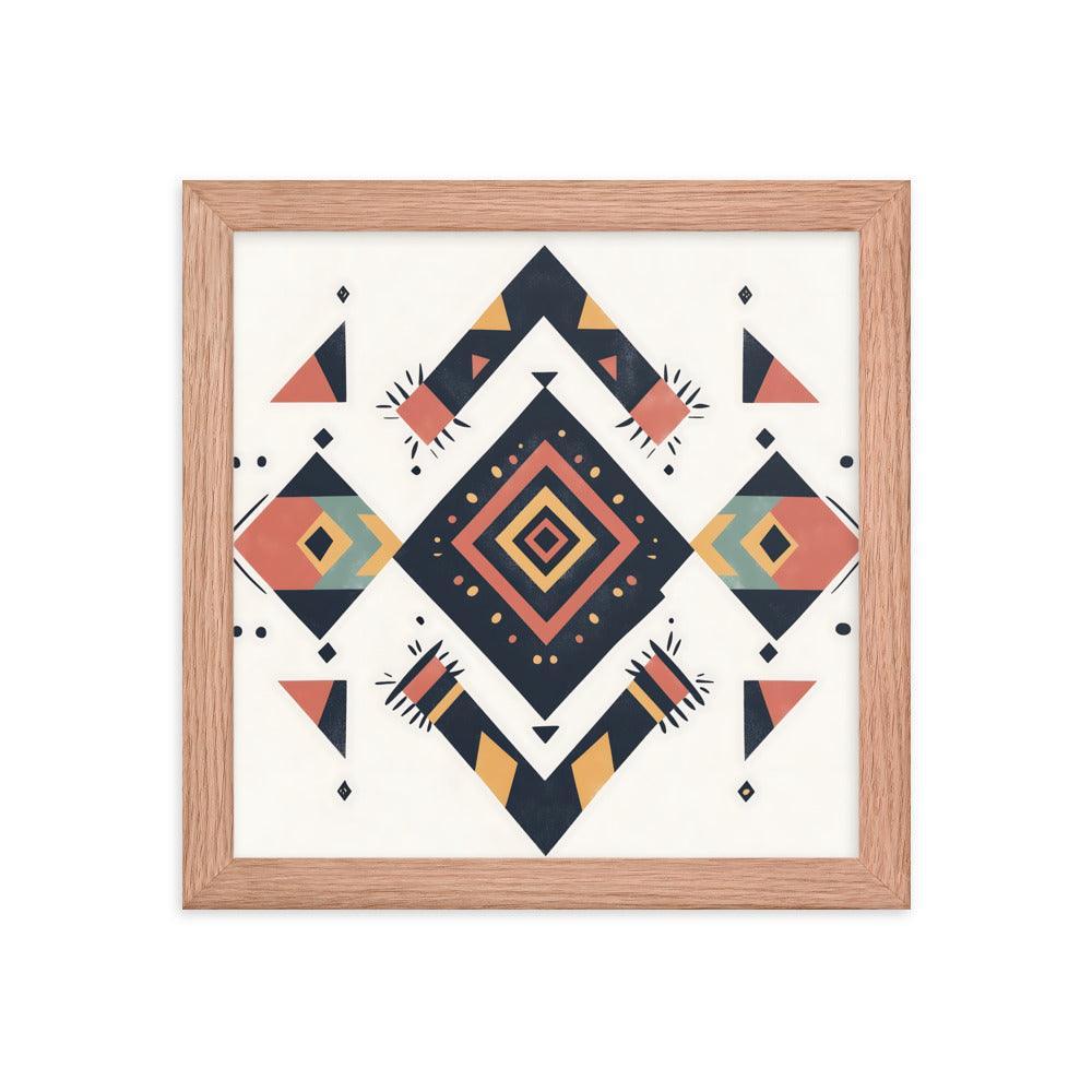 Boho Geometric Tribal Patterns Ideal for Festival Lovers Framed Poster - Oh Posters