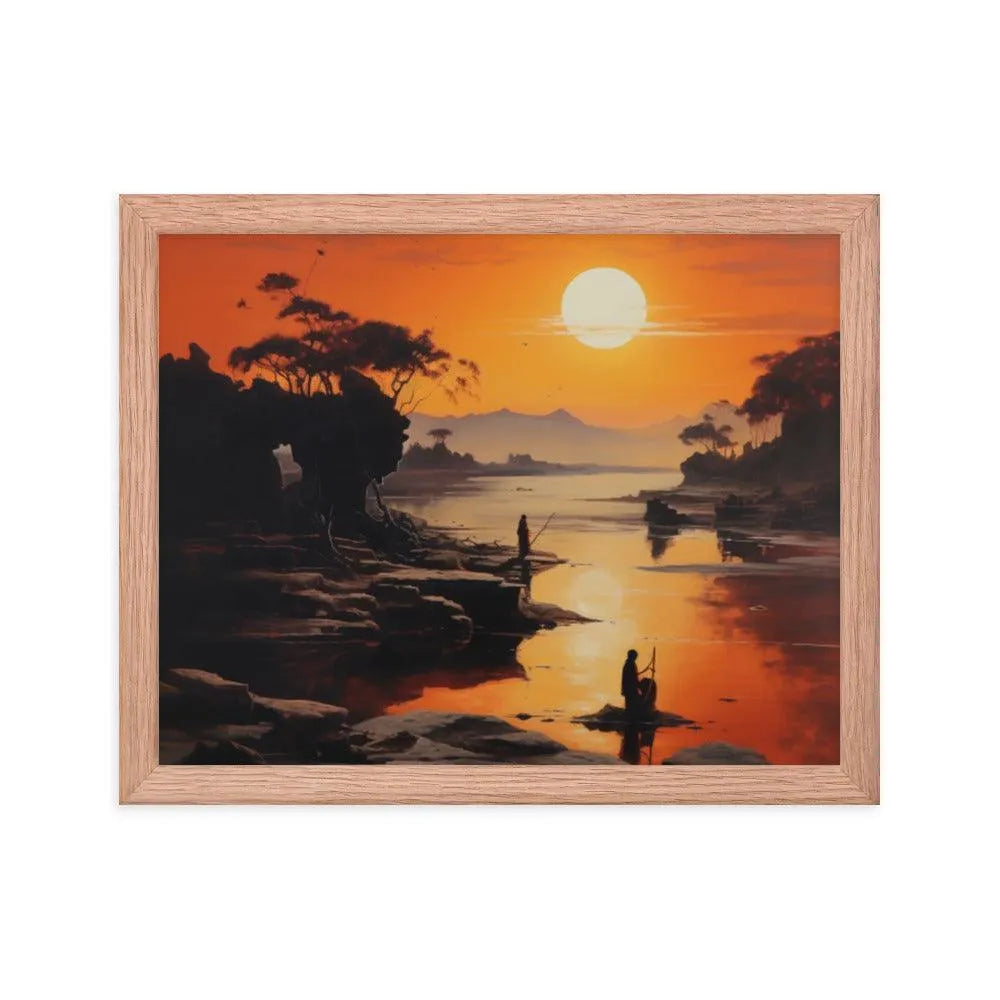 Indian Beach Sunset Painting Framed Poster - Oh Posters