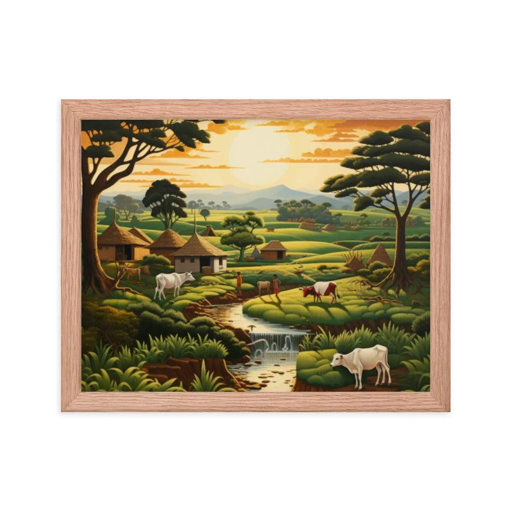 Indian Farm Painting Framed Poster - Oh Posters