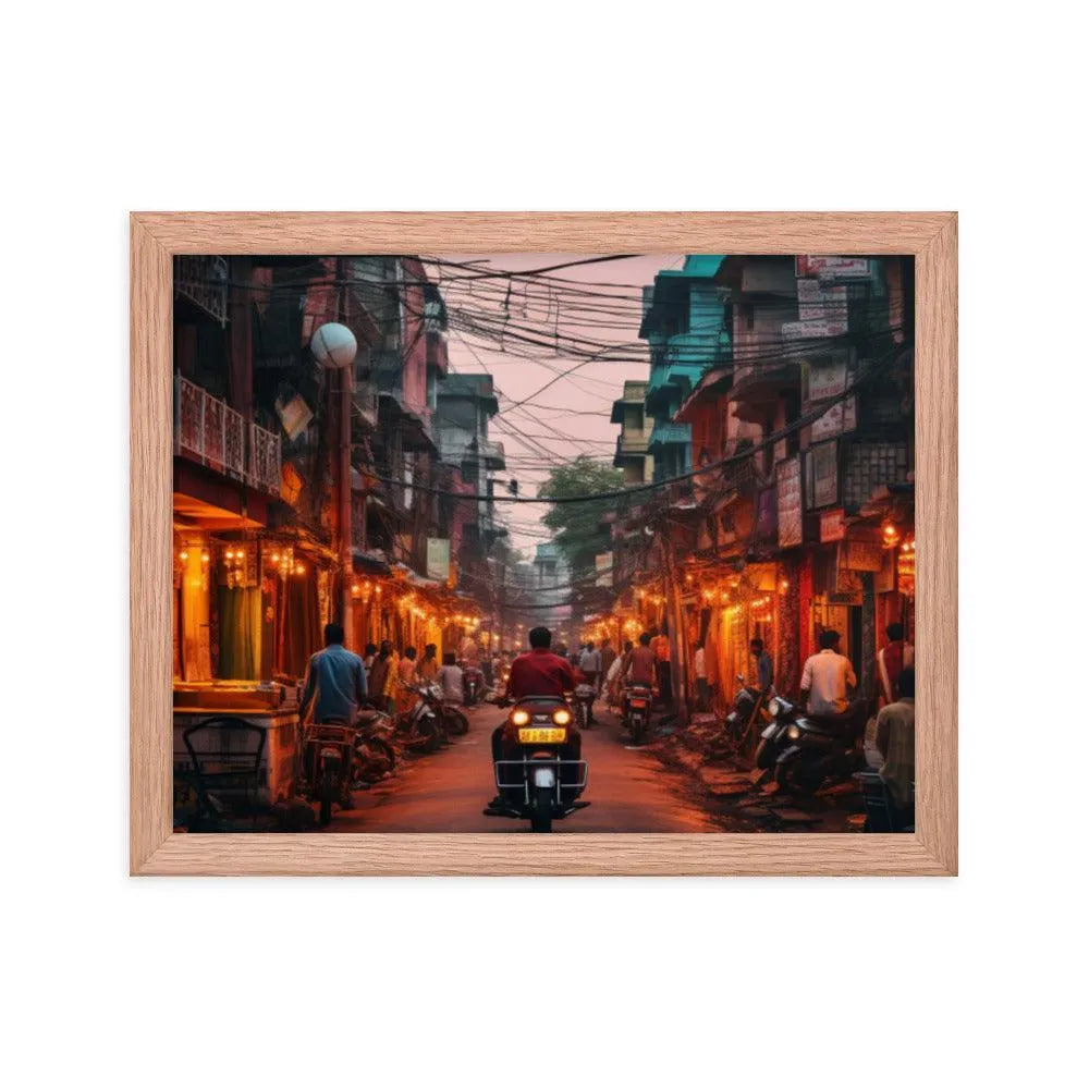 Indian Street Dusk Framed Poster - Oh Posters