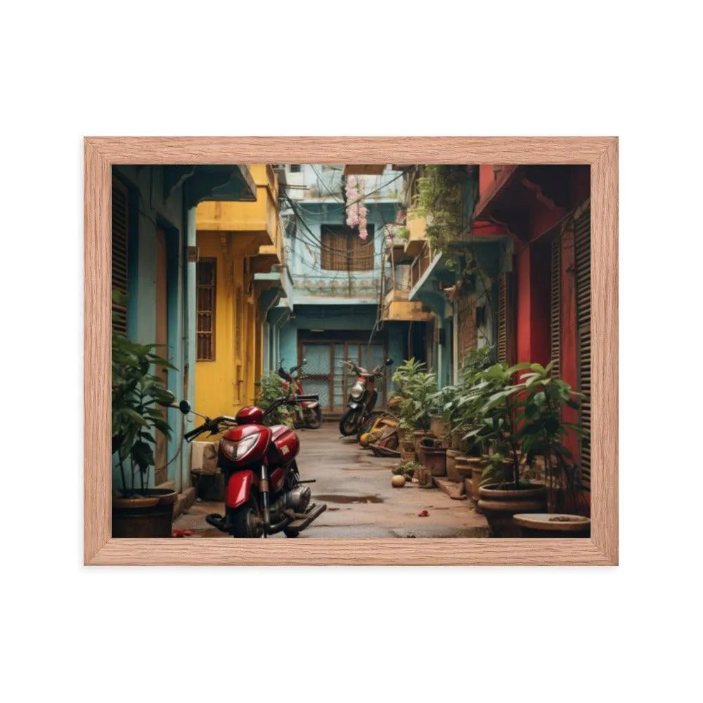 India Floral Street Framed Poster - Oh Posters