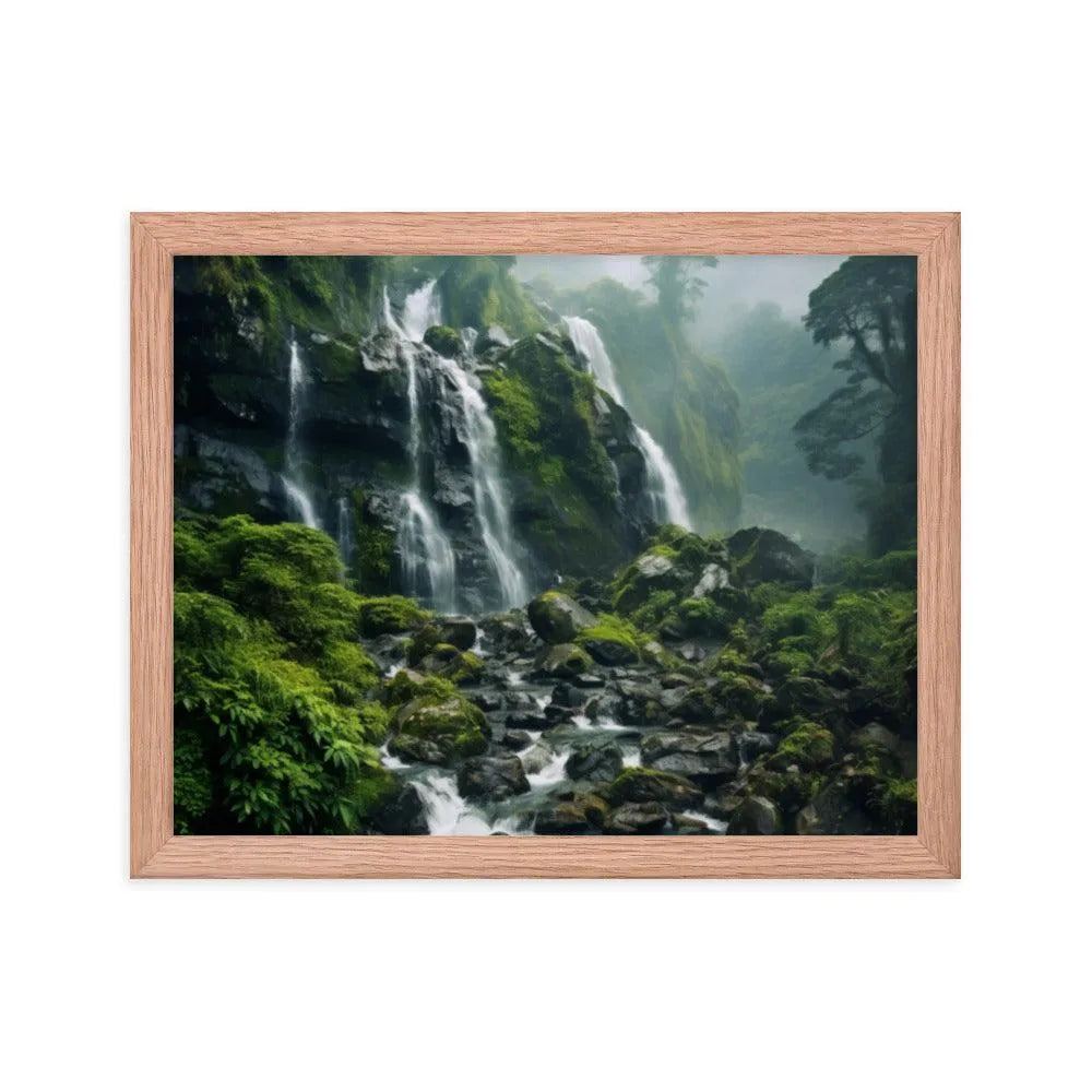 India Waterfall Forest Natural Framed Poster - Oh Posters