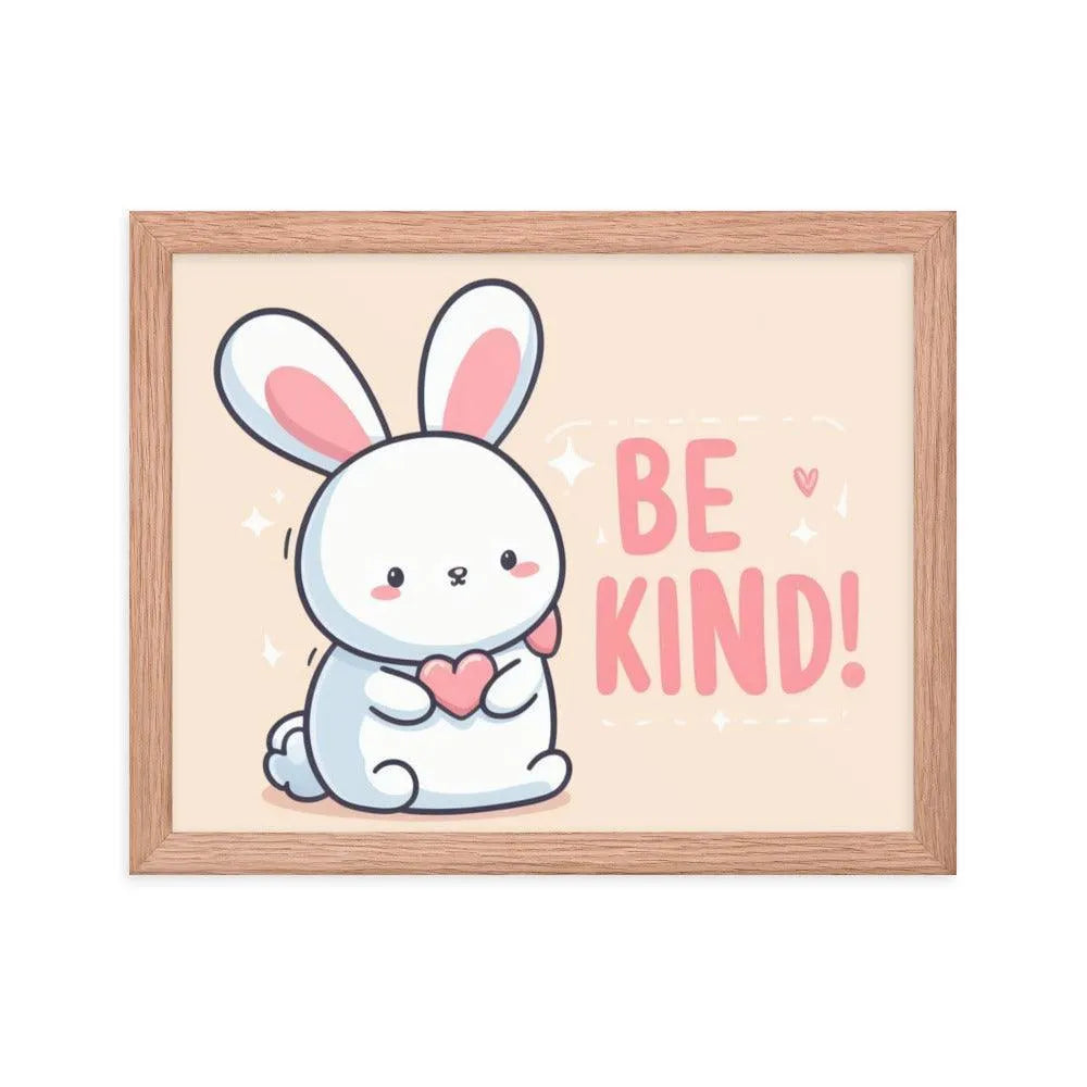 Bunny Rabbit Saying 'Be Kind' Framed Poster - Oh Posters