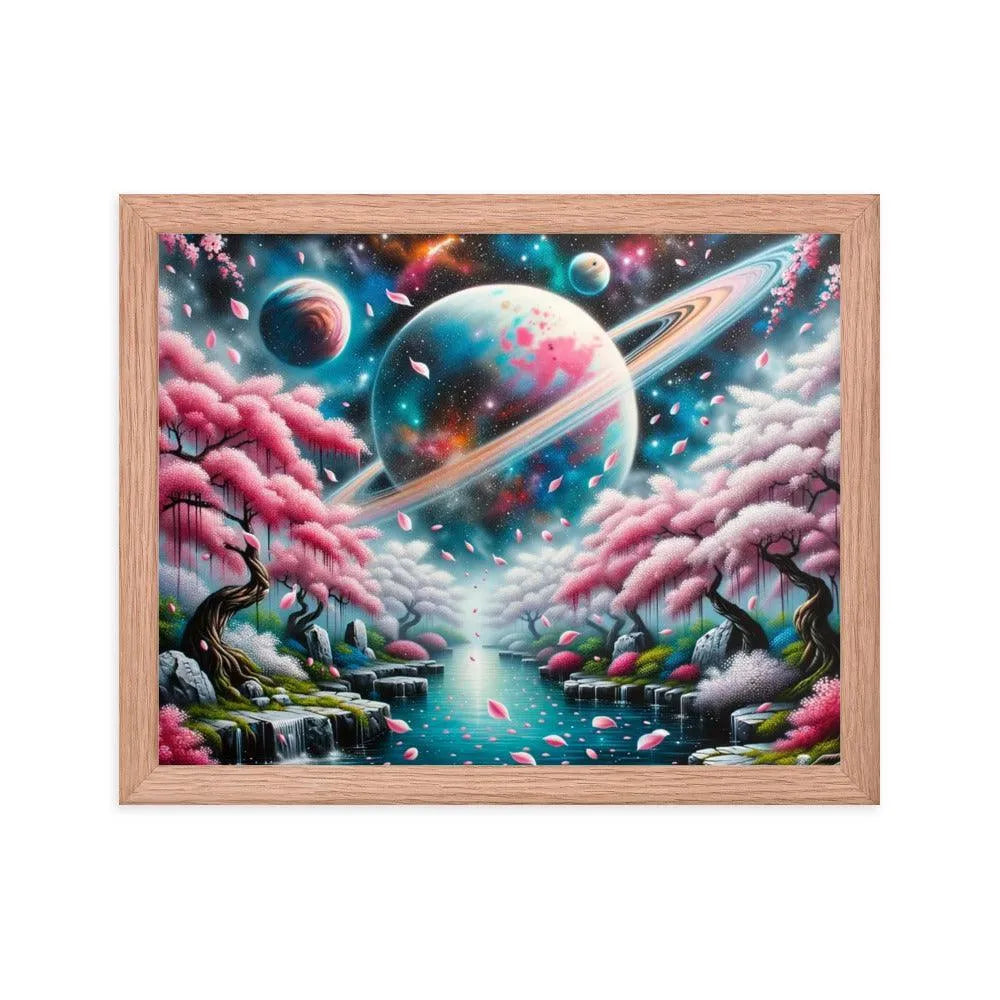 Japanese Garden Cosmic Spray Paint Art Framed Poster - Oh Posters