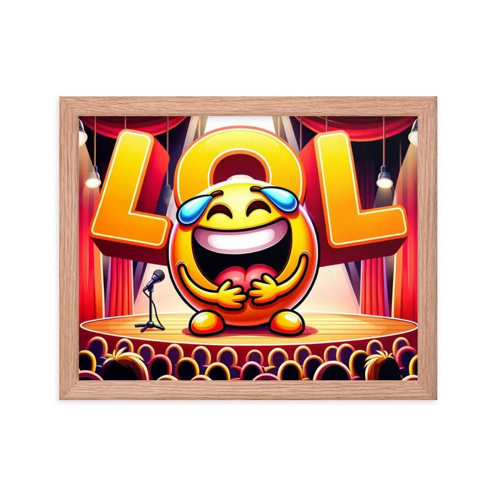 Laughing Emoji LOL Comedy Club Humour Funny Framed Poster - Oh Posters