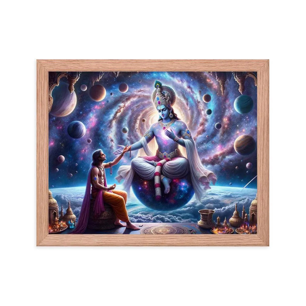 Lord Krishna's Cosmic Revelation Hindu Art Framed Poster - Oh Posters