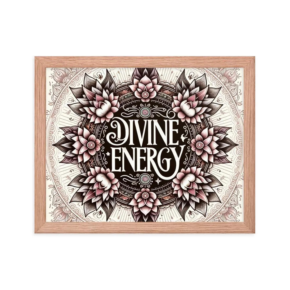 Divine Energy Hindu Typography Art Framed Poster - Oh Posters