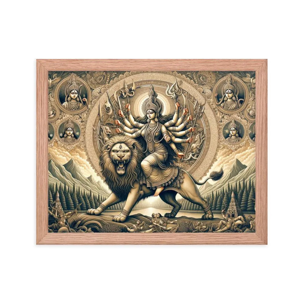 Goddess Durga Divine Warrior Hindu Framed Poster - Oh Posters