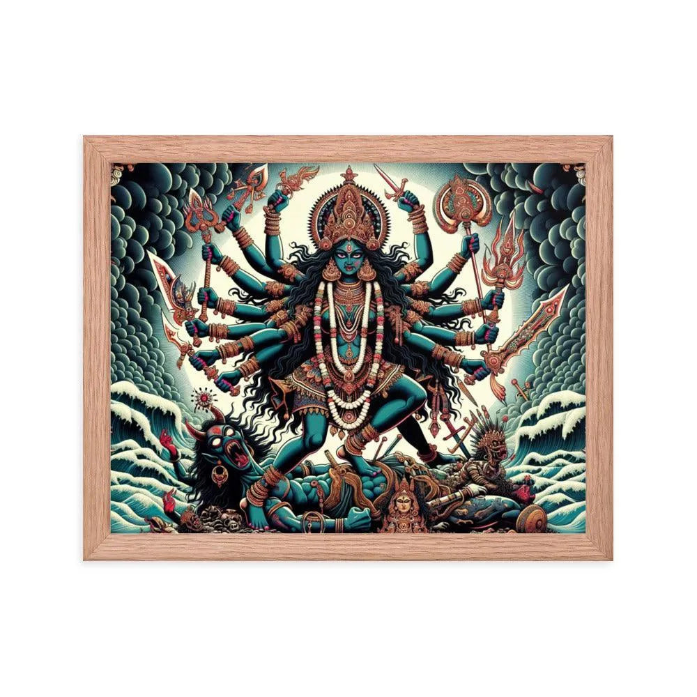 Goddess Kali Fierce Form Victory Hindu Artistic Framed Poster - Oh Posters