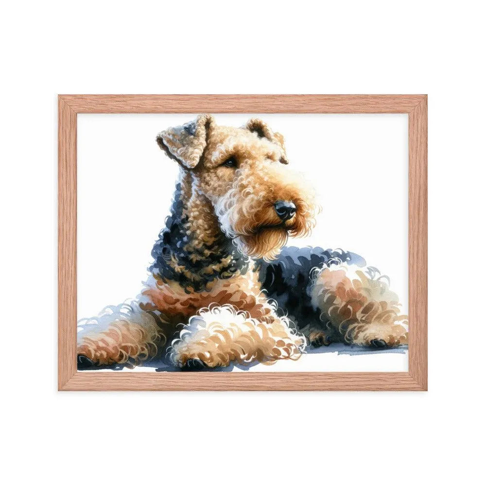 Relaxed Airedale Terrier Watercolor Portrait Framed Poster - Oh Posters