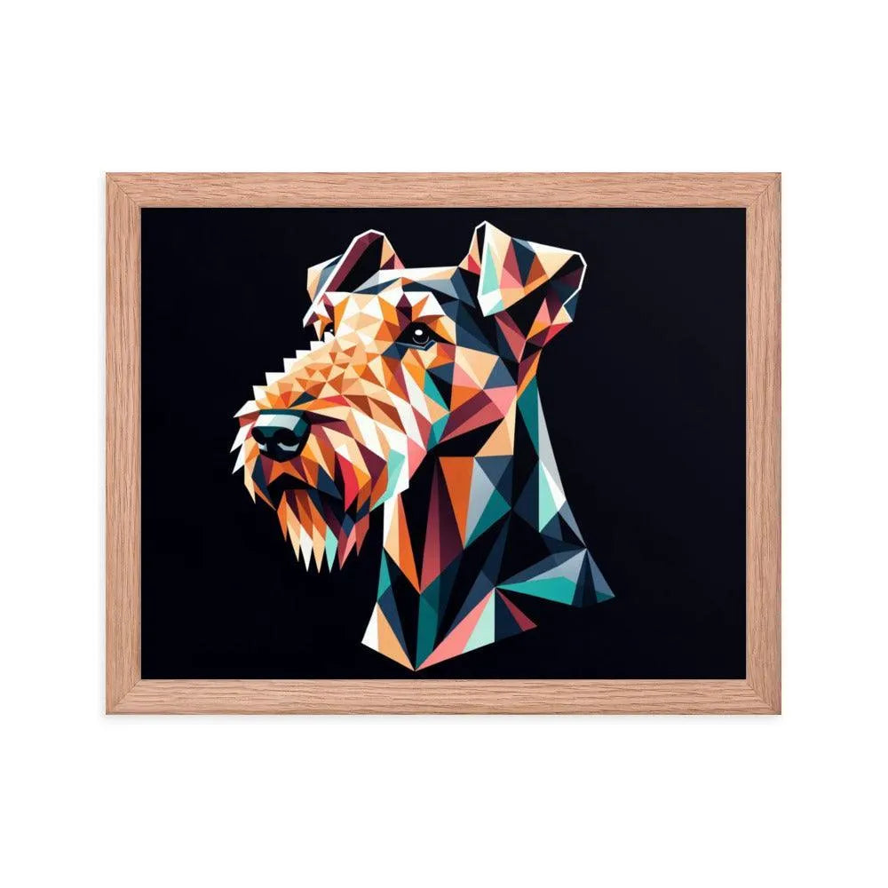 Geometric Airedale Terrier Modern Art Framed Poster - Oh Posters