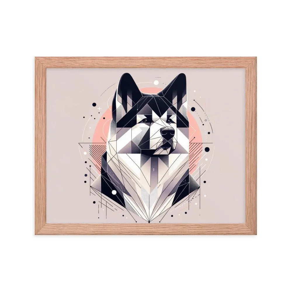 Geometric Akita Contemporary Art Framed Poster - Oh Posters