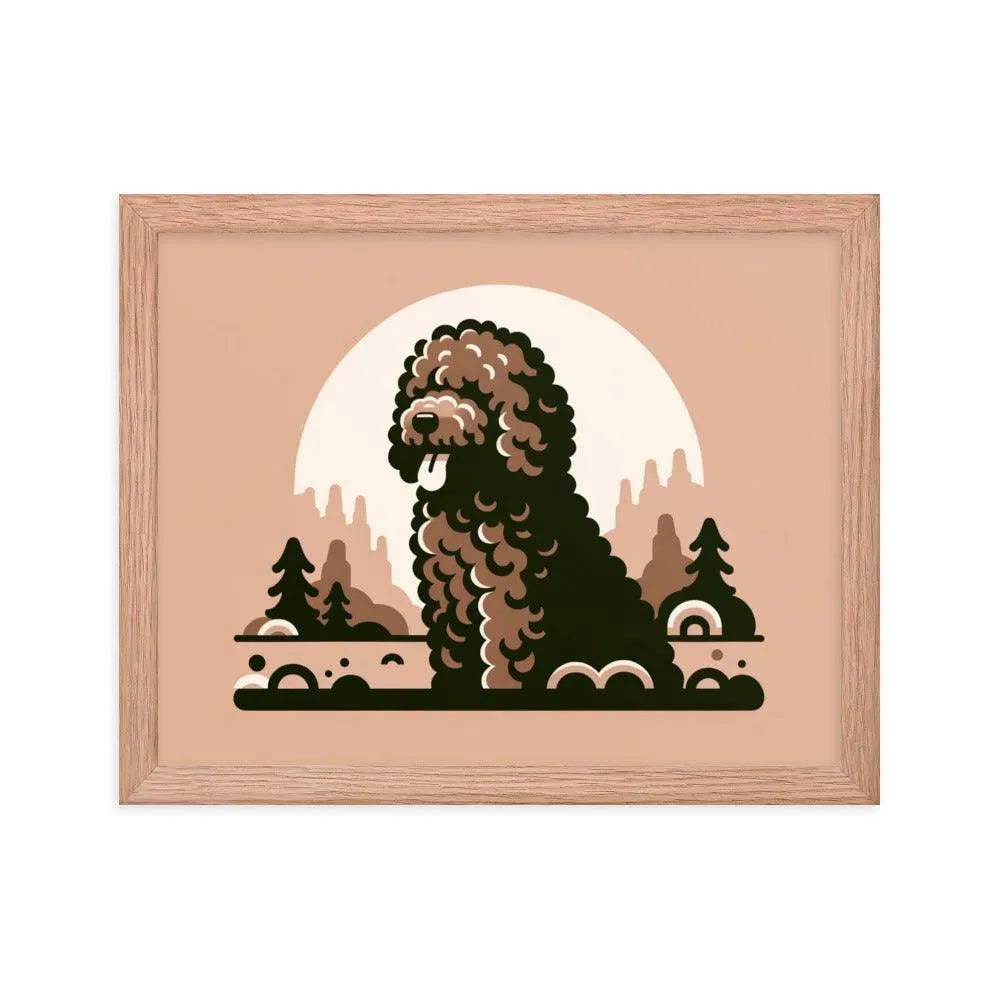 Minimalistic Barbet Dog Portrait Digital Art Framed Poster - Oh Posters