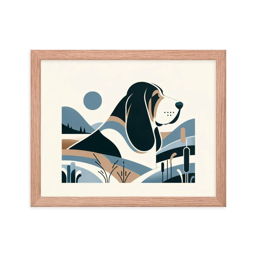 Minimalistic Basset Bleu de Gascogne Contemporary Art Framed Poster - Oh Posters