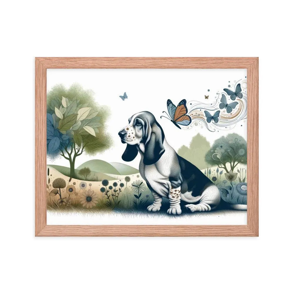 Harmonious Basset Bleu de Gascogne Landscape with a Twist Framed Poster - Oh Posters