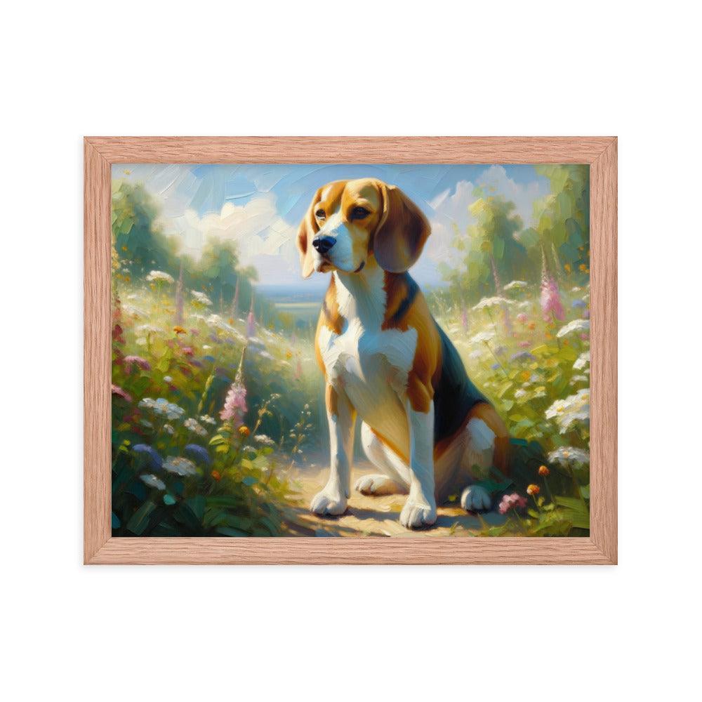 Graceful Beagle Oil Painting Framed Poster - Oh Posters