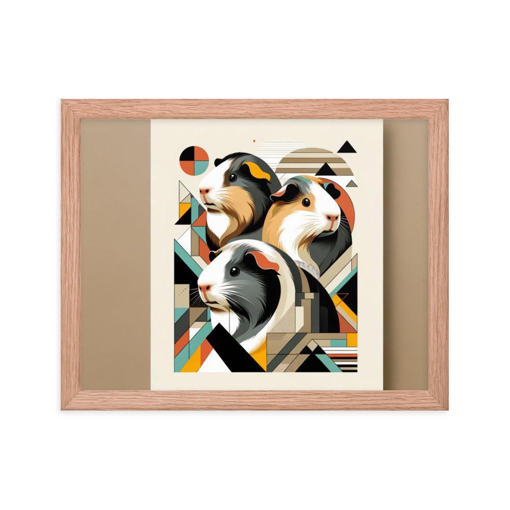 Geometric Guinea Pigs Contemporary Art Framed Poster - Oh Posters