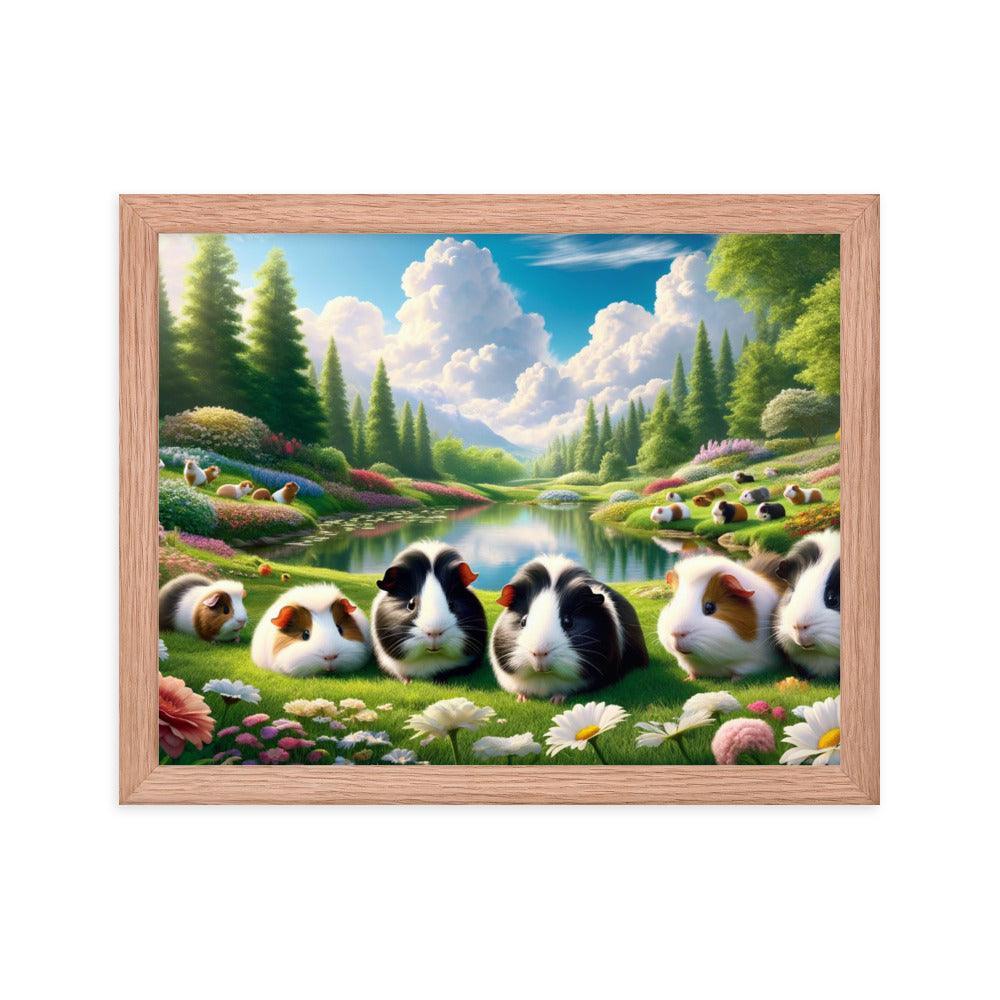 Guinea Pig Paradise Frolicking in Nature Photo Framed Poster - Oh Posters