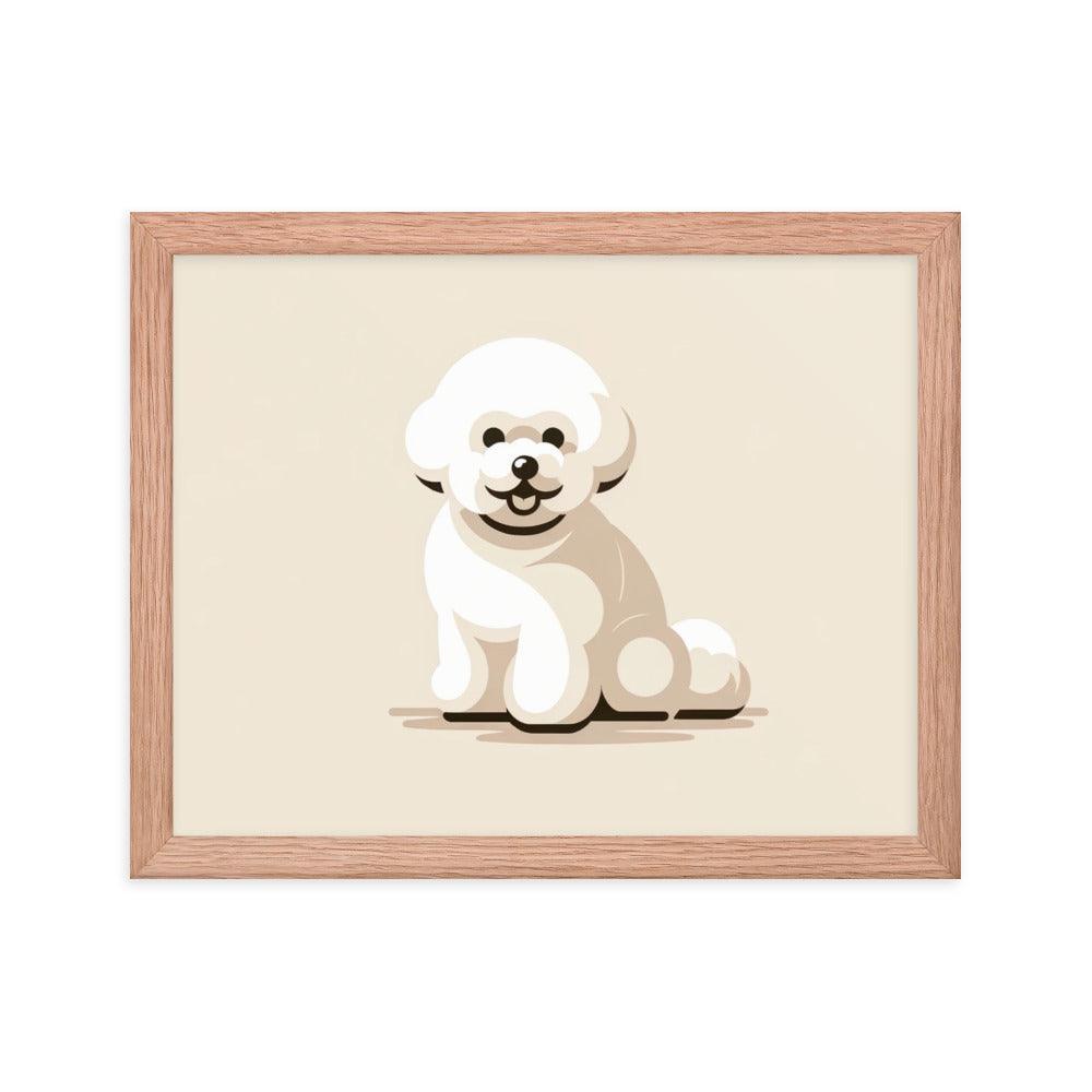 Charming Bichon Frise Cartoon Style Framed Poster - Oh Posters