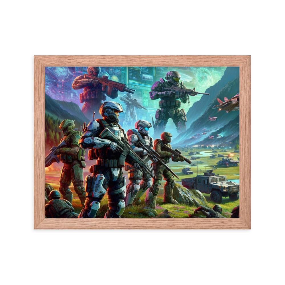 Futuristic Soldiers Digital Art Framed Poster - Oh Posters