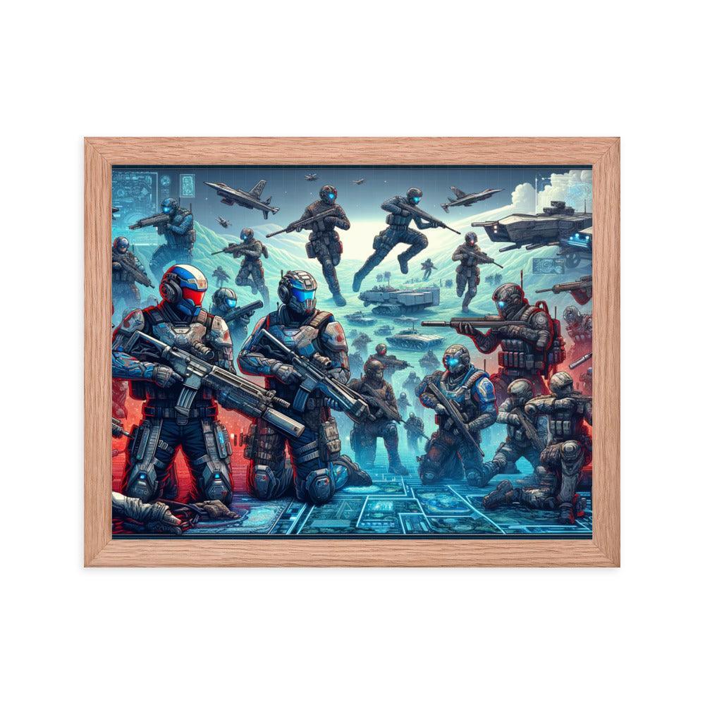 Futuristic Battle Soldiers Sci-Fi Action Framed Poster - Oh Posters