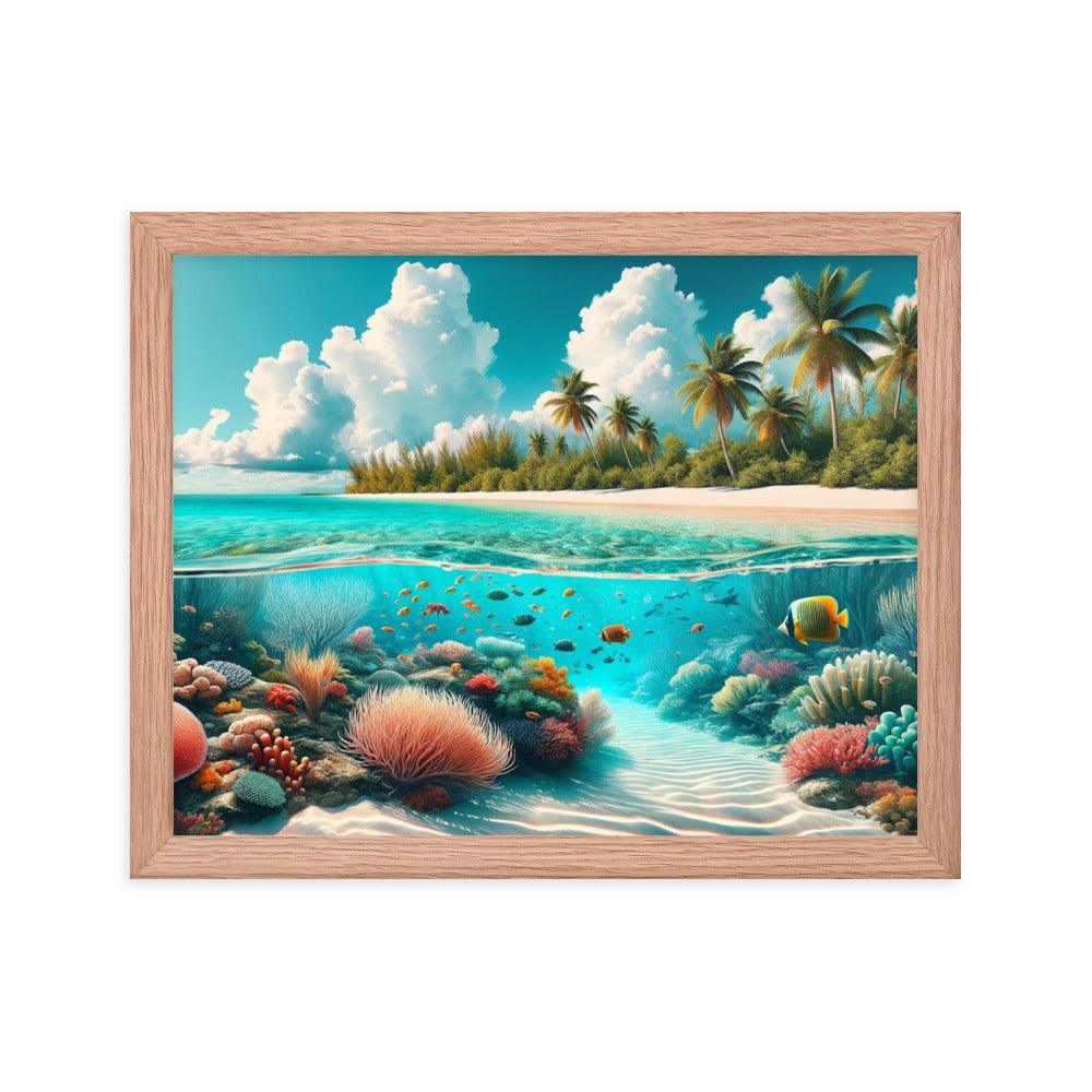 Tropical Paradise Underwater Coral Reef Bahamas Framed Poster - Oh Posters