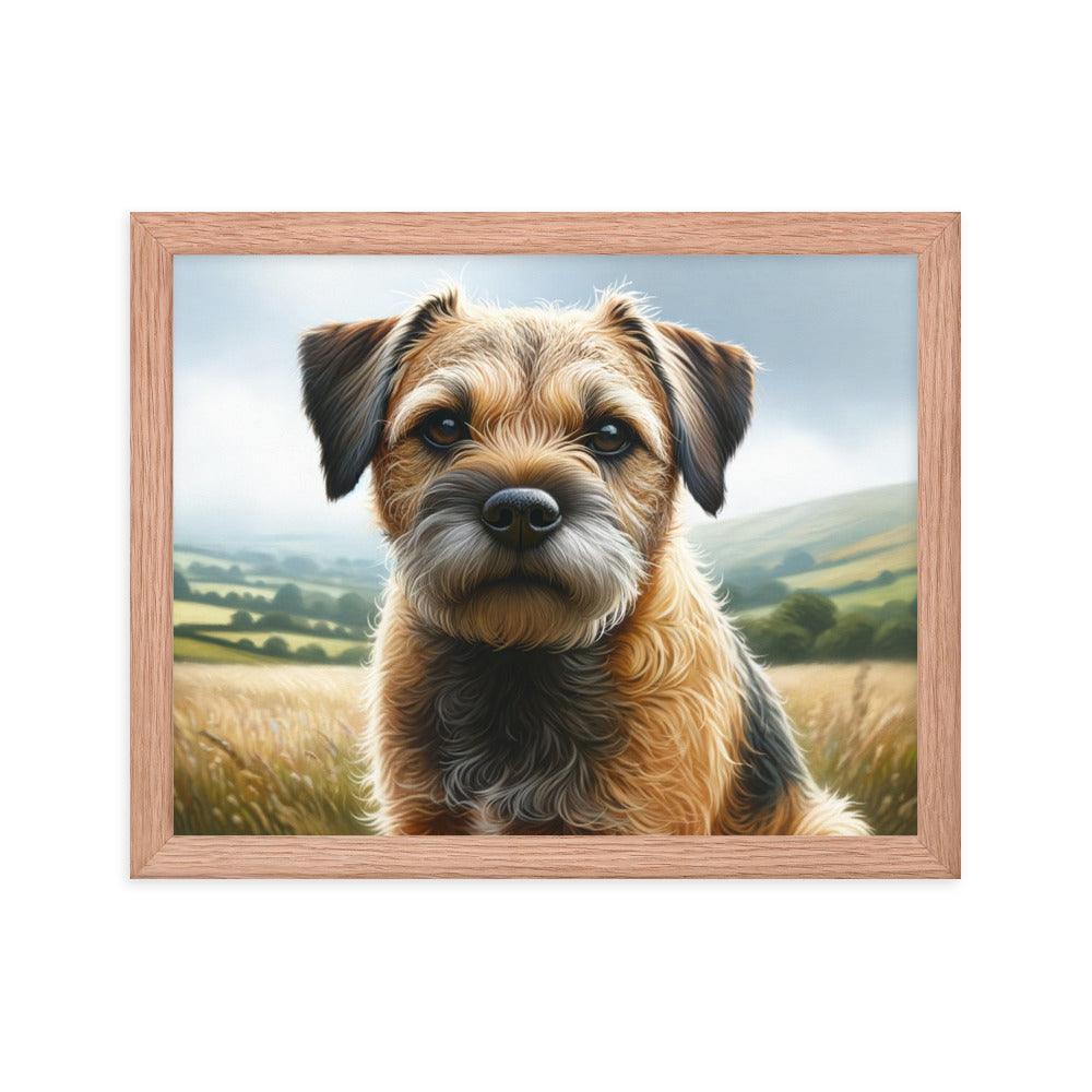 Border Terrier Countryside Portrait Art Framed Poster - Oh Posters