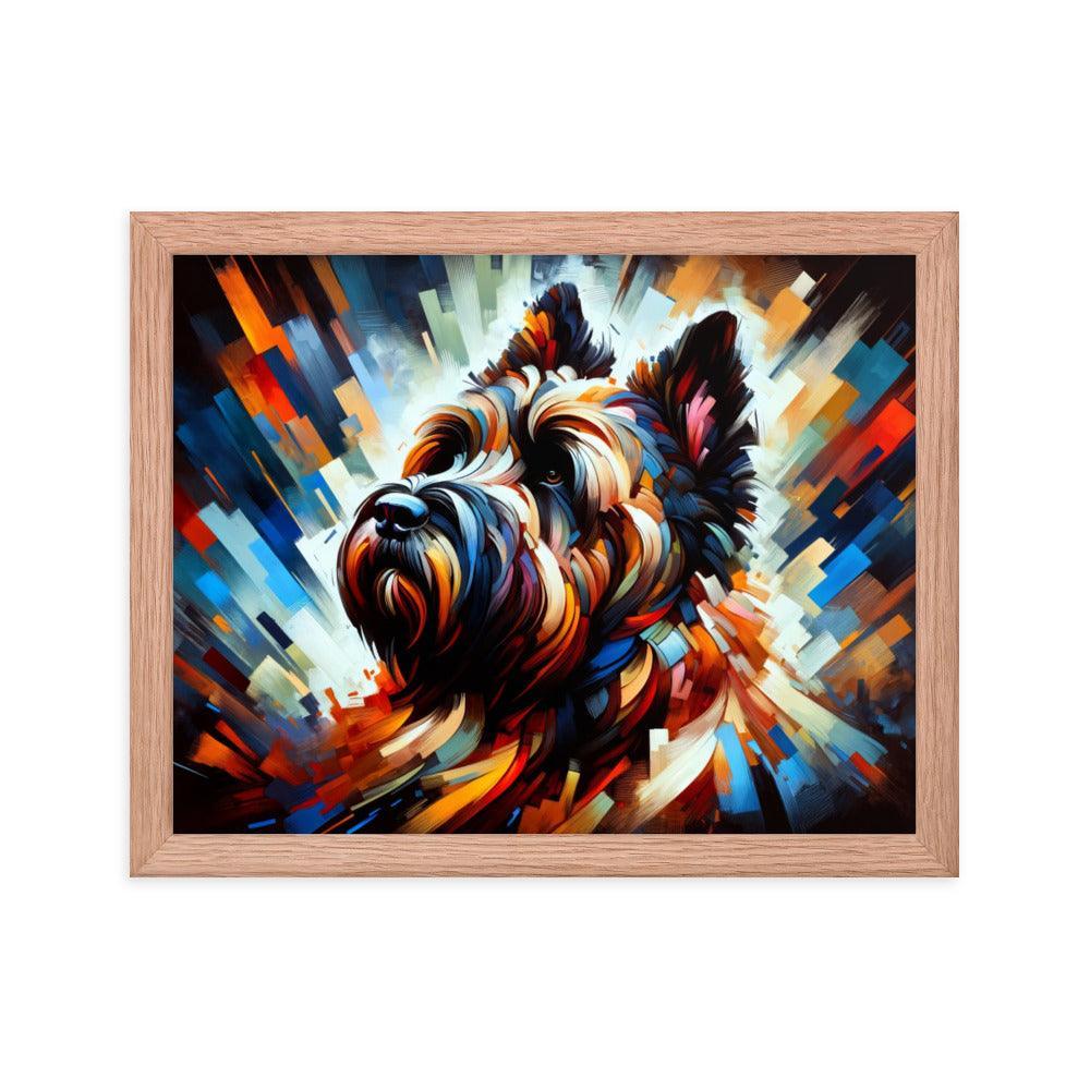 Bouvier Des Flandres Abstract Explosion Art Framed Poster - Oh Posters