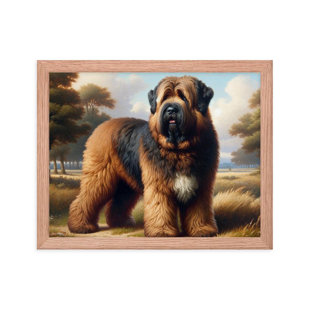 Bouvier Des Flandres Majestic Landscape Painting Framed Poster - Oh Posters