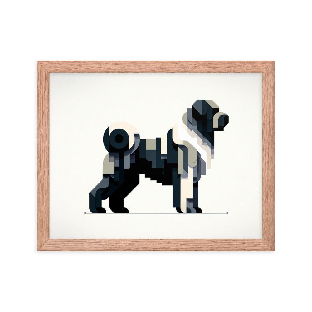 Geometric Bouvier Des Flandres Modern Art Framed Poster - Oh Posters