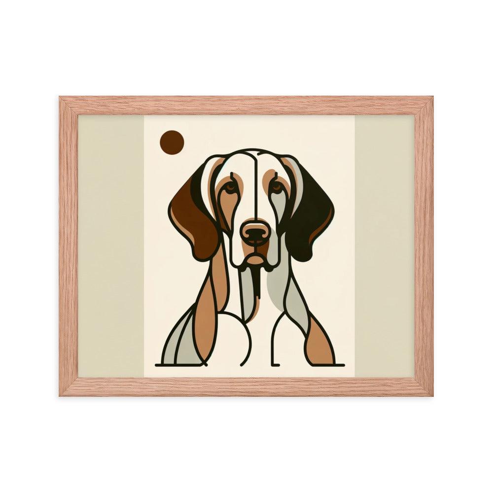 Bracco Italiano Dog Stylized Lines Art Framed Poster - Oh Posters