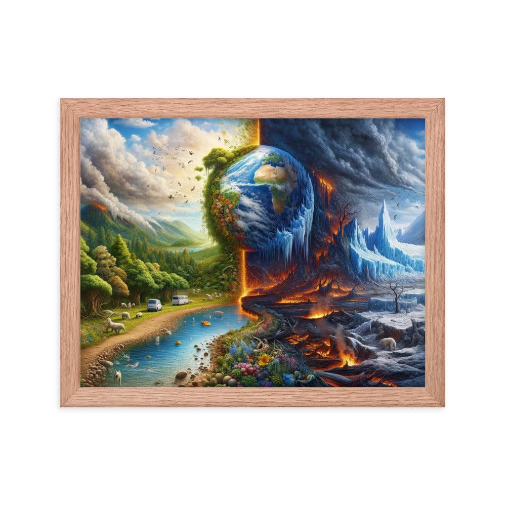 Climate Change Contrast Surreal Art Framed Poster - Oh Posters