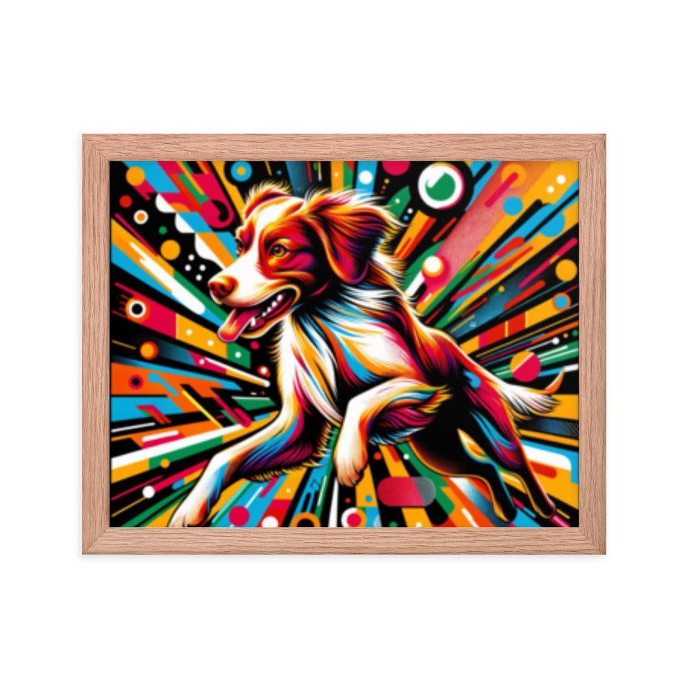 Brittany Spaniel Kaleidoscope Colors Modern Art Framed Poster - Oh Posters