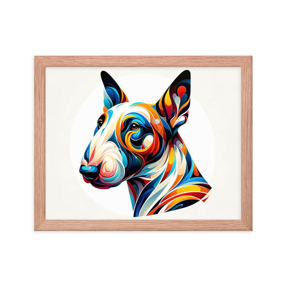 Colorful Bull Terrier Abstract Art Framed Poster - Oh Posters