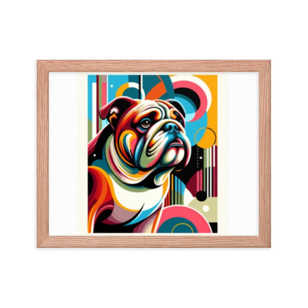 English Bulldog Retro Pop Art Style Framed Poster - Oh Posters