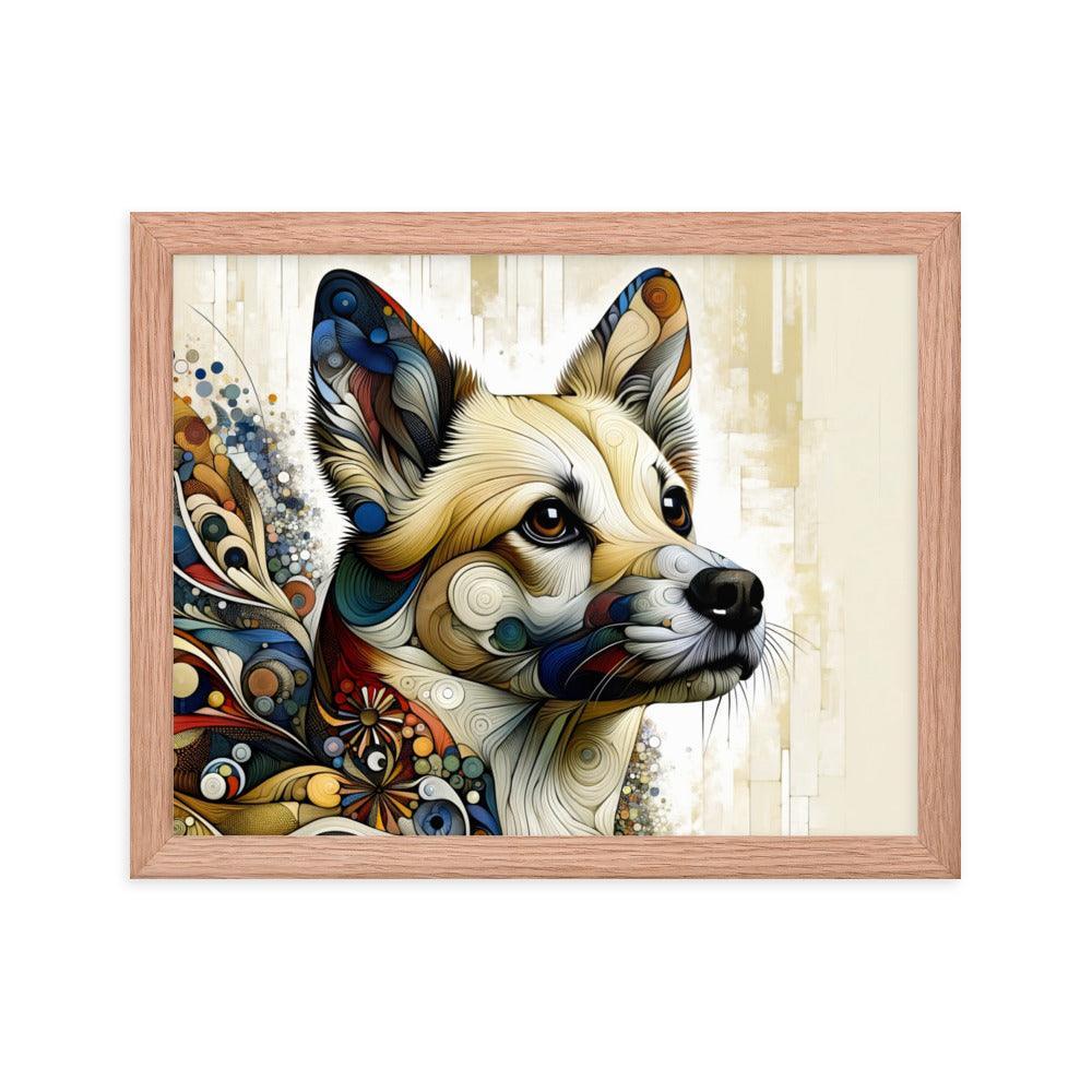 Canaan Dog Abstract Swirl Art Framed Poster - Oh Posters