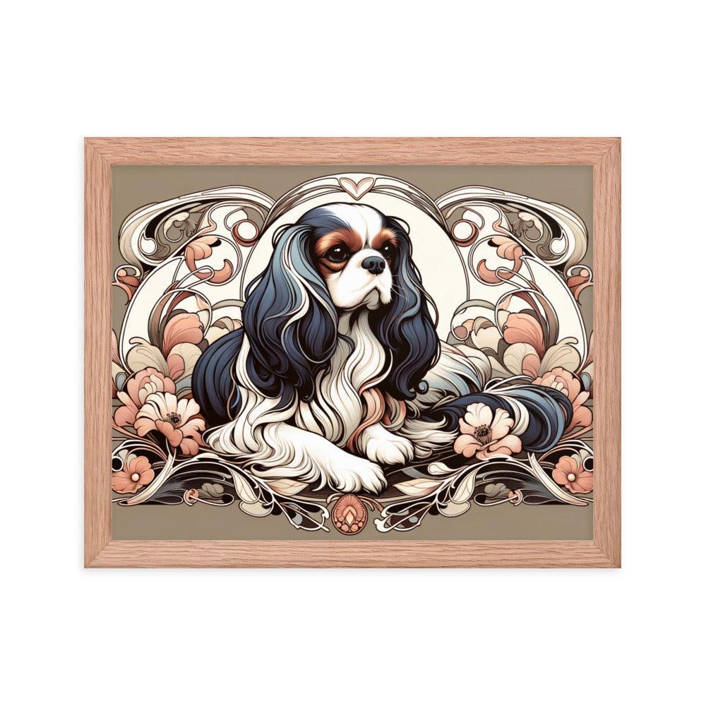 Cavalier King Charles Spaniel Art Nouveau Style Framed Poster - Oh Posters